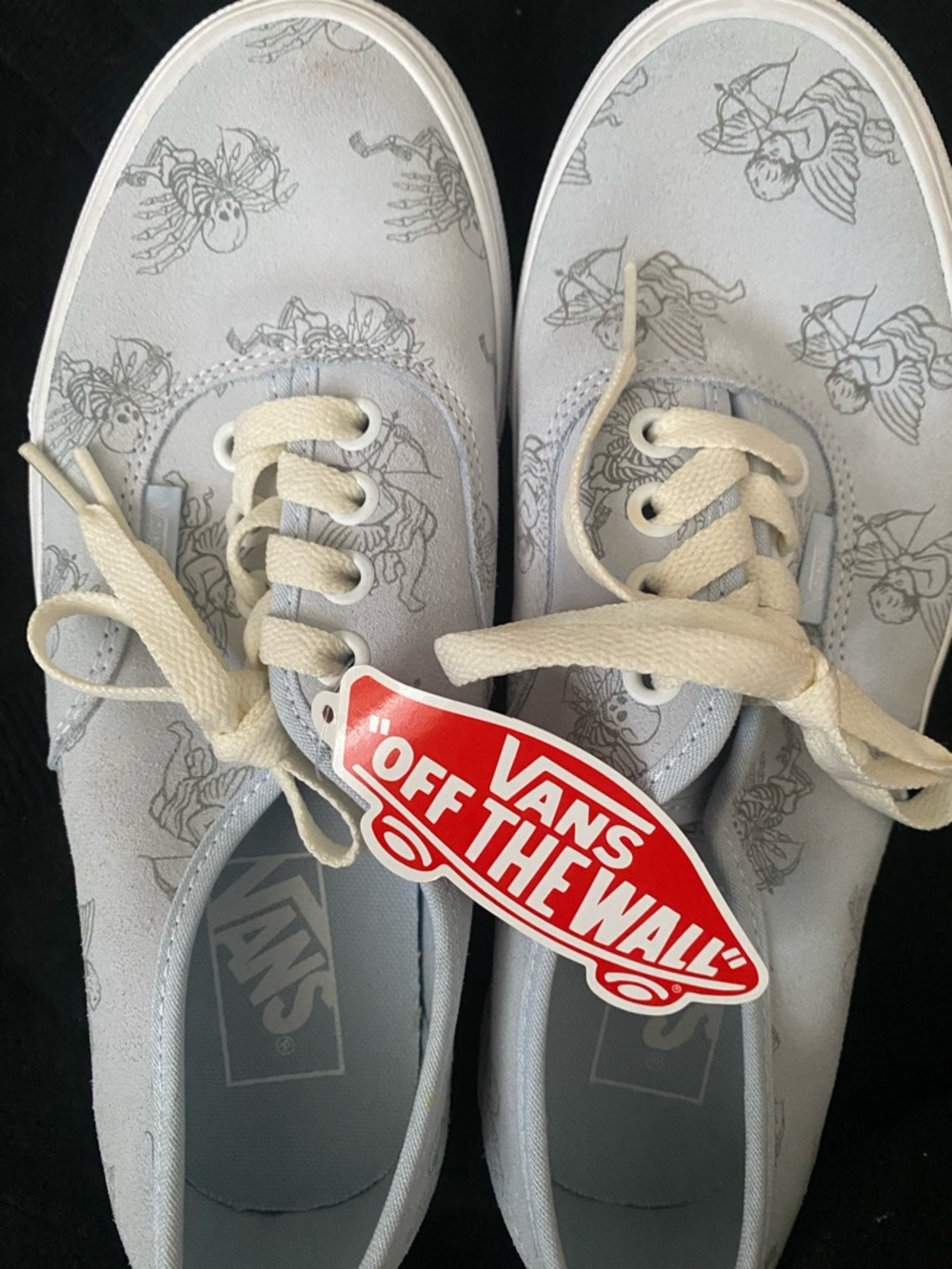 Vans Light Blue Canvas Low-Top Sneakers with Cream Laces - Picture 10 of 12